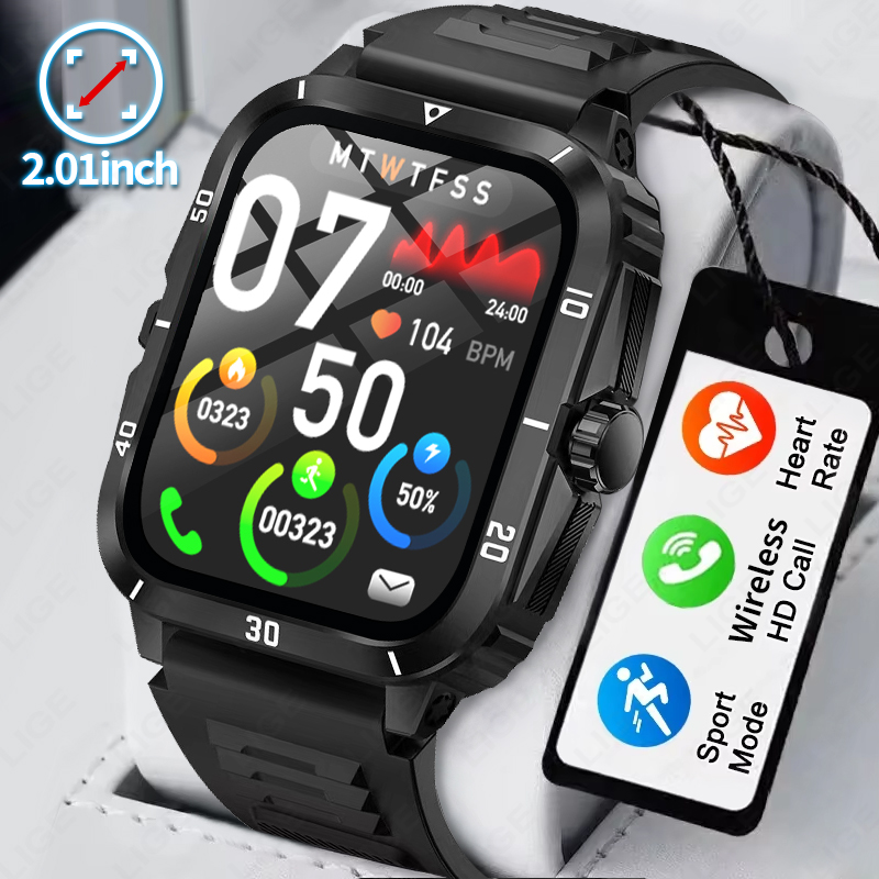 Smartwatch Latest Watches For Men - 2.01 tela relógio inteligente bluetooth chamada