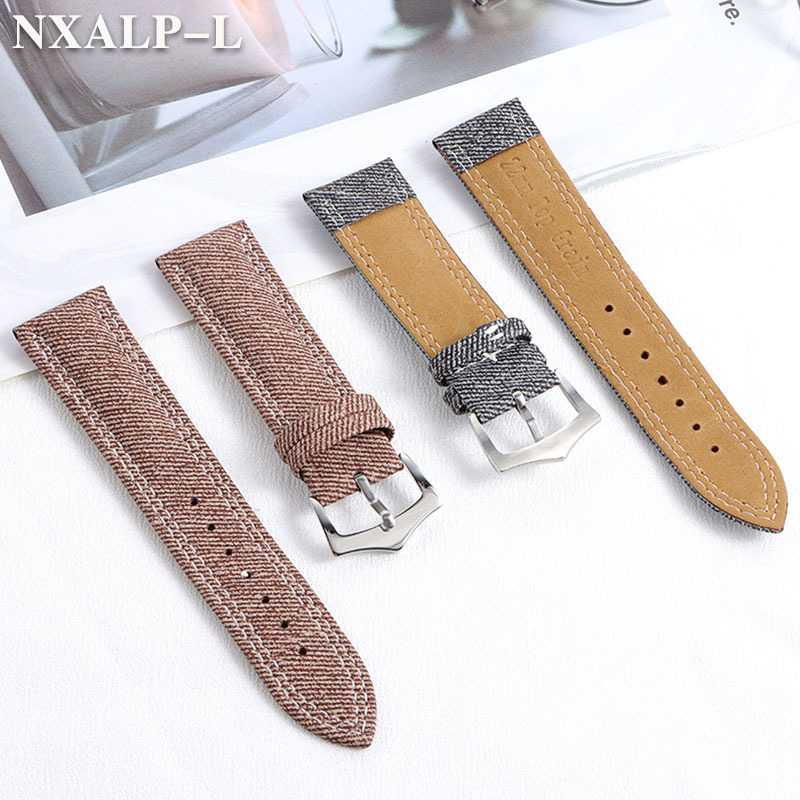 Denim lona náilon pulseira de  - Omega Watches Smartwatch avaliação e preço