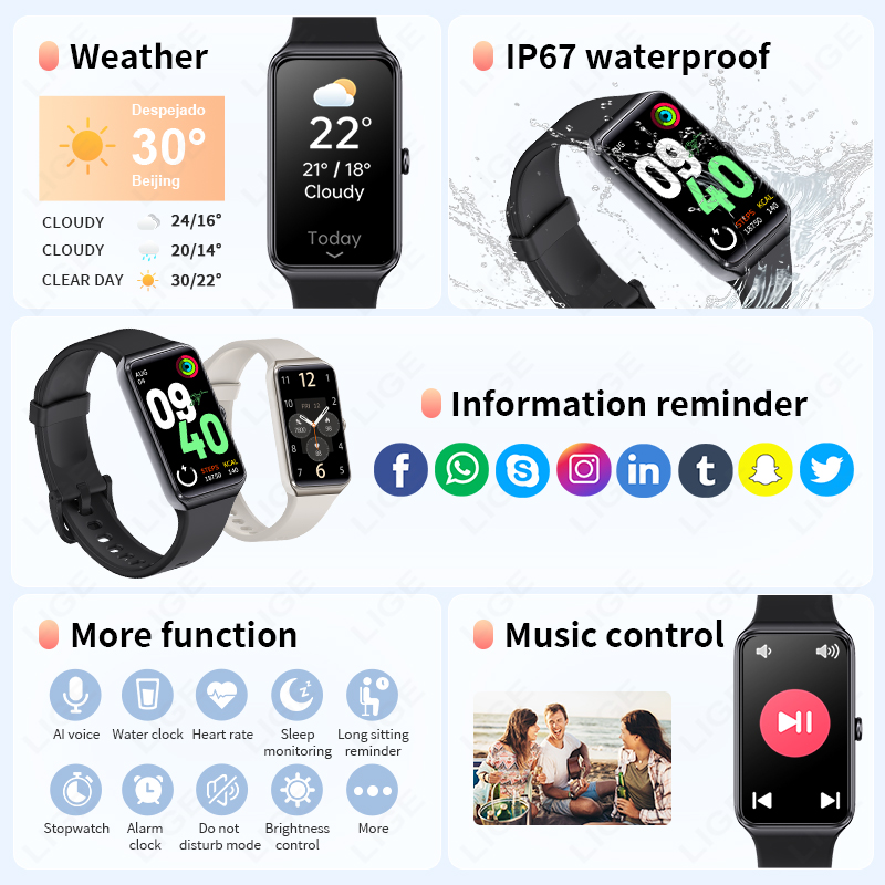 Pulseira Inteligente LIGE para - Smartwatch Latest Watches For Men avaliação e preço