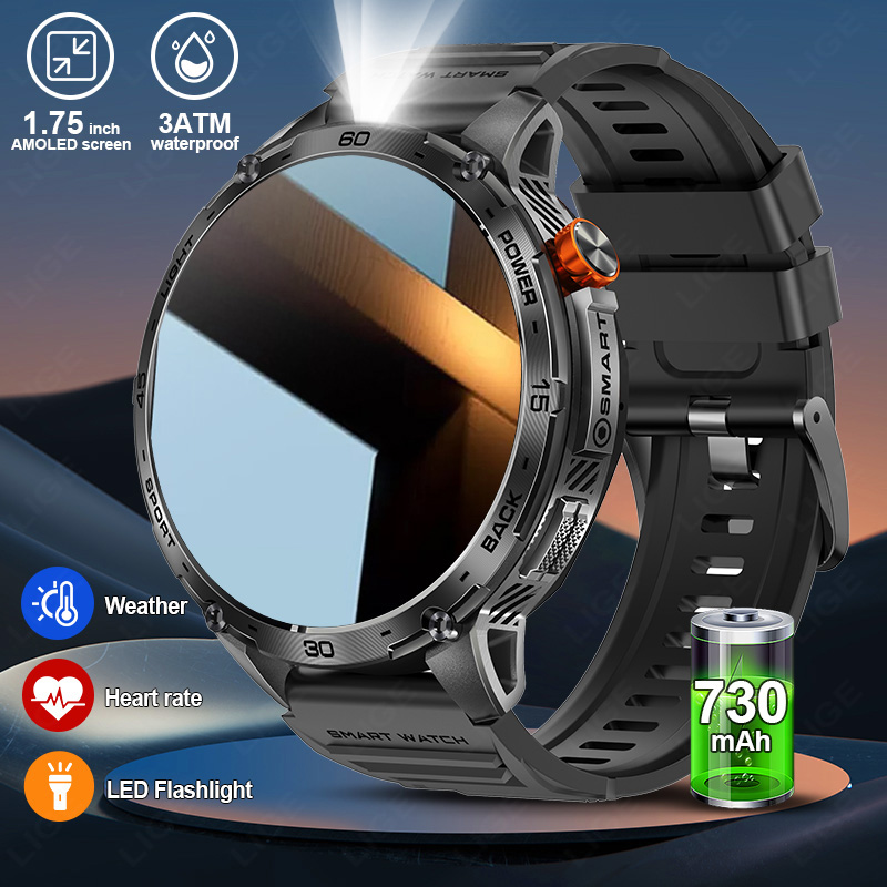Lige 730mah bateria grande ult - Smartwatch Latest Watches For Men avaliação e preço