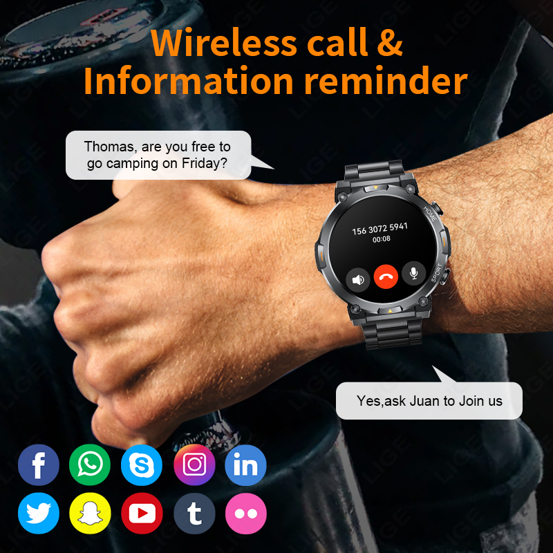 Relógio Inteligente LIGE para  - Smartwatch Latest Watches For Men avaliação e preço