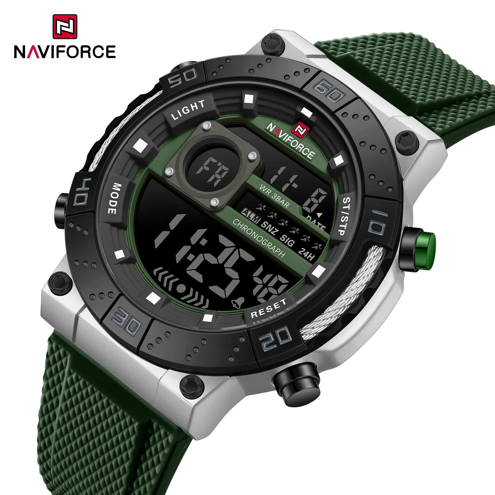 Naviforce novo lcd digital esp - Watch Display Pillow avaliação e preço